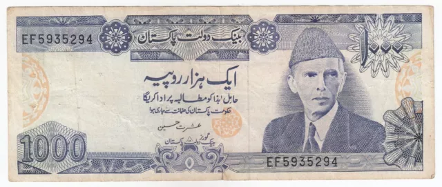 Pakistan, 1000 Rupees, 1988, Old Issue Banknote, P43, XF, Rare