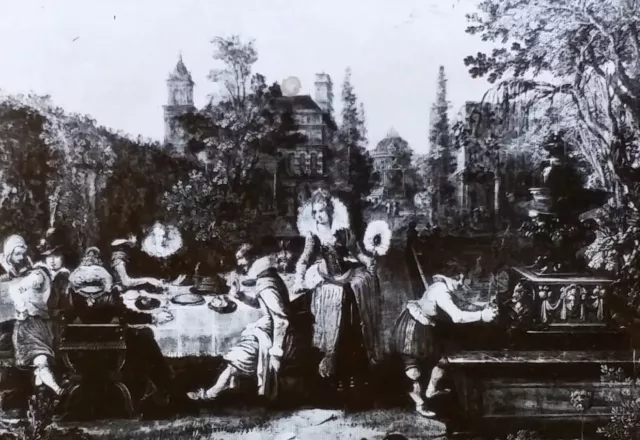 Allegorical Garden Party, Esais van de Velde, Magic Lantern Glass Slide