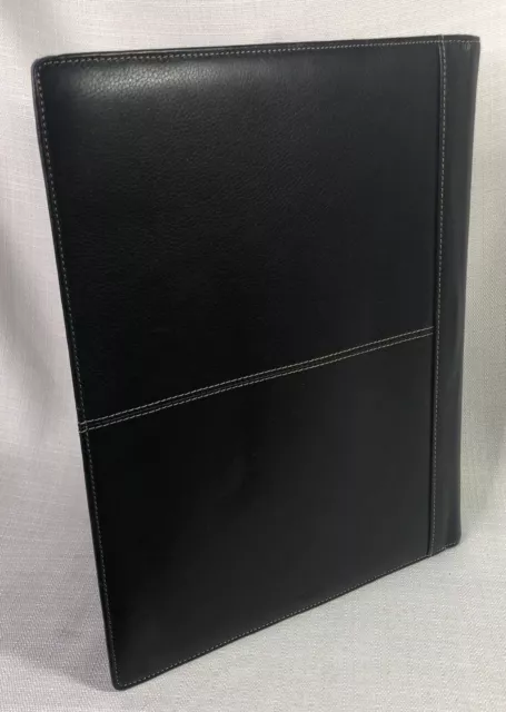 Fossil Legal Pad Holder Letter Size Card Pockets  Slim Portfolio Faux Leather Bl