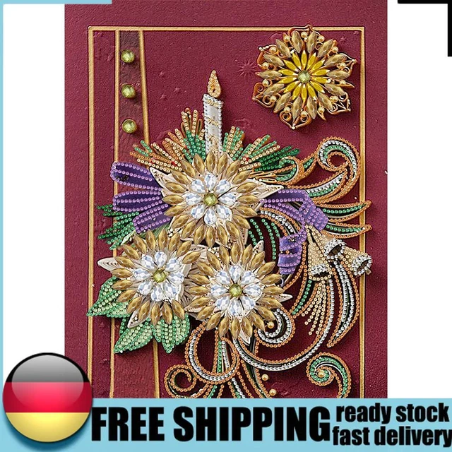 SoeHong 5D DIY Teilweise spezielle Form Bohrer Diamant Zeichnung Kit Blume Stras
