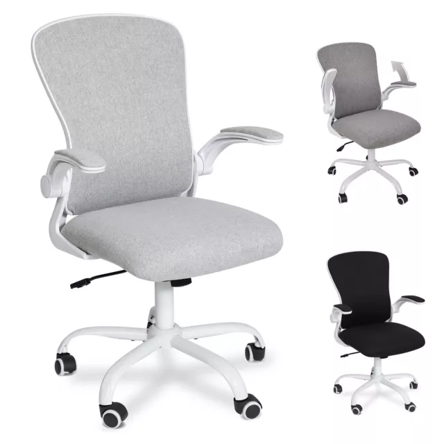 Home Mesh Office Chair Ergonomic Computer Desk Seat Swivel with Flip-up Armrests