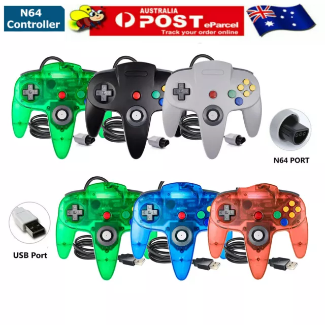 For Nintendo 64 N64 Game System Wired N64 Controller USB Remote Gamepad Joystick