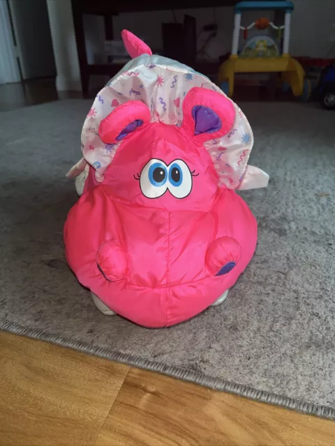 Vintage 1994 Fisher Price BIG THINGS Puffalump Pink Baby Hippo Plush Toy