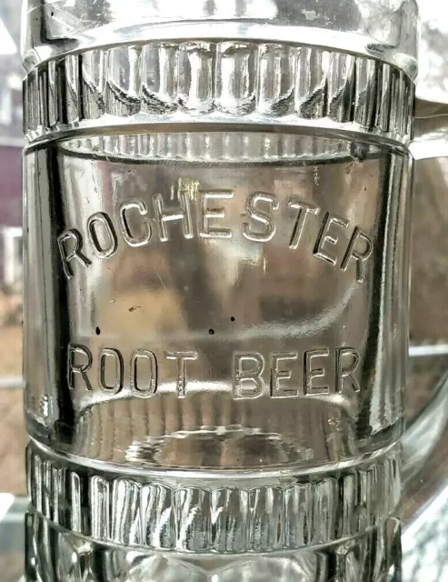 Antique Vintage Rochester NY Root Beer Mug Glass Soda Pop Advertising A&W Cup