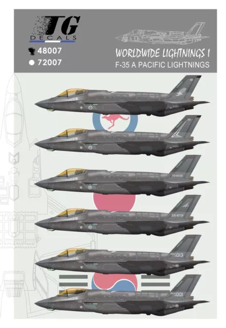 F-35A Pacific Lightnings - Decal Sheet - 1/48 Scale TG Decals Part#48007