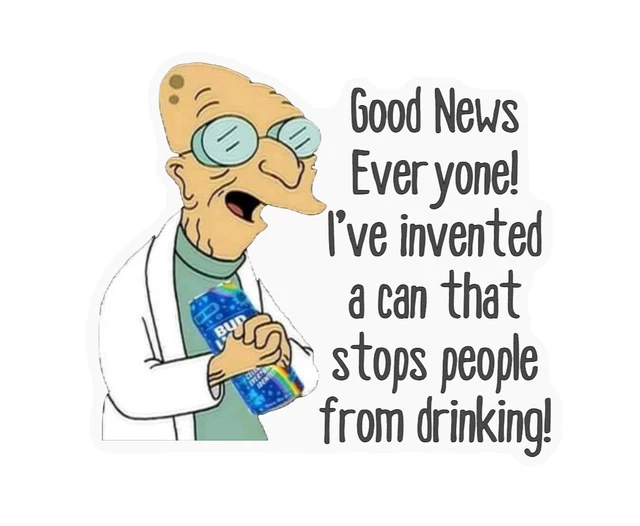 BOYCOTT BUD LIGHT Sticker TRUMP 2024 Futurama Edition Hydro