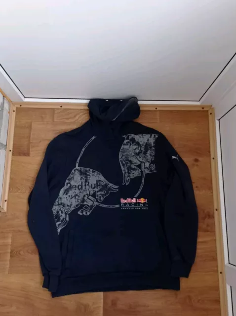 Red Bull Racing Sweater Mens XL  Navy Blue Logo Pullover Hoodie Puma