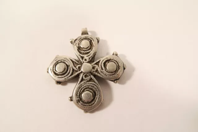 Alter Anhänger Kreuz Äthiopien EO97 Old Ethiopian Cross Croix argent Ethiopie