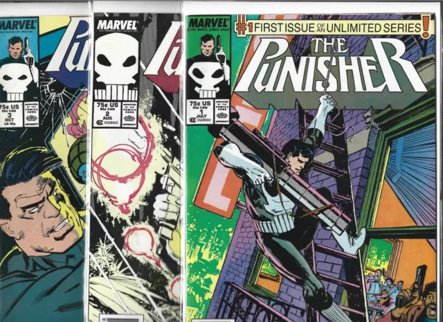 Punisher #1 thru #10 & Annual #1 & #3  Lot of 12 (1987/1989, Marvel Comics)