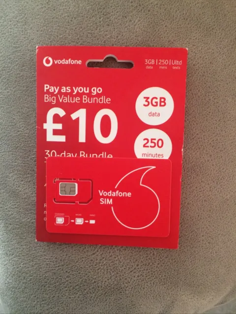 100 x Vodafone Pay As You Go 4G Sim Cards UK Bulk Wholesale Joblot