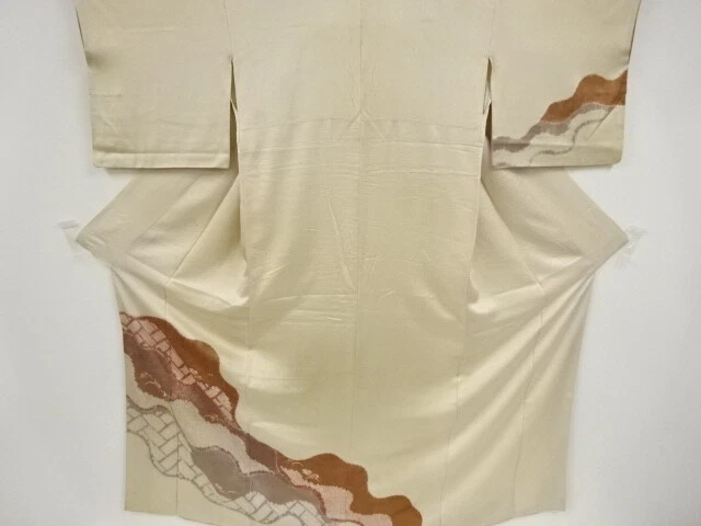 38912# Japanese Kimono / Antique Kimono / Shibori / Embroidery / Mist & Chry