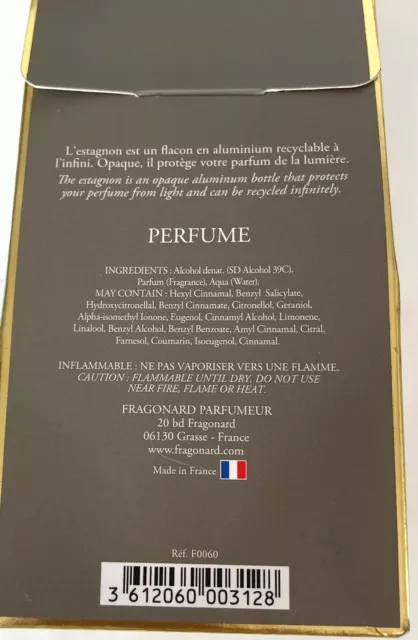 FRAGONARD PERFUME DIAMANT 2 fl oz 60 ml Spray France French Parfum With ...