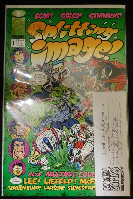 Splitting Image 1 Comic Signed Don Simpson W/Coa Spawn Todd Mcfarlane 1993 Vf/Nm