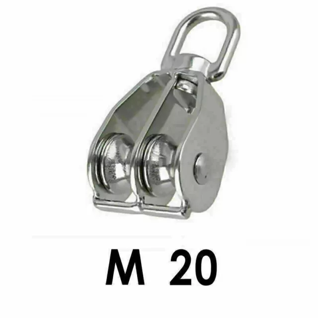 M15-M50 Stainless Steel Sheave Fixed Single Double Pulley Crown Block Wheel