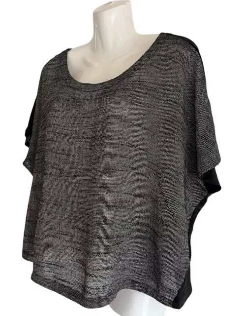 Eileen Fisher M Oversized Organic Linen silk Ballet Neck Box Top