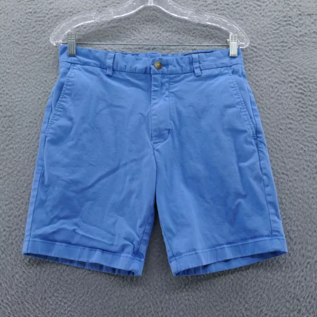 Vineyard Vines Mens Breaker Shorts 30 Blue Cotton Twill Flat Front 8" Inseam