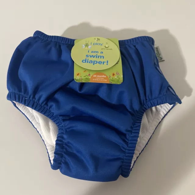 i Play Green Sprouts Baby Boys/Girls Snap Reusable Absorbent Swim Diaapers Blue