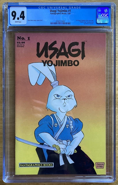 Usagi Yojimbo#1 CGC 9.4. (Fantagraphics 1987). 1st solo Usagi Yojimbo!