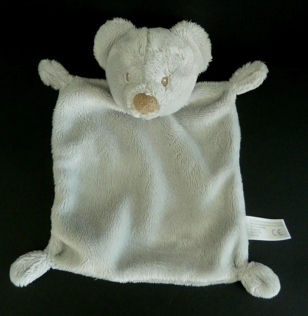 *. DOUDOU PLAT SIMBA OURS SOURIS tout gris nez marron EXTRA DOUX - QUASI NEUF *
