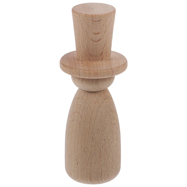 6pcs di legno Peg bambola incompiuto Peg Personaggi Mini Peg Bambola Corpi fai da te pittura burattini per progetti di arte e artigianato gioco ruolo beige