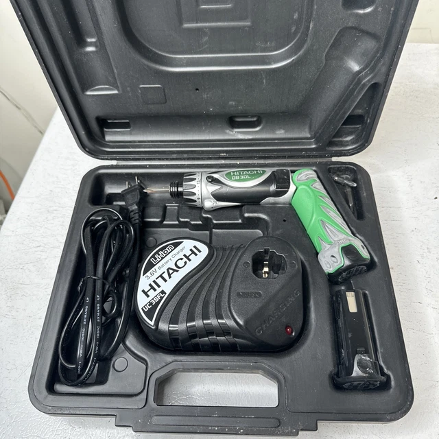 Hitachi DB3DL2 3.6V Li-Ion Driver Drill 1/4" Hex Drive, 2 Batteries, & Charger