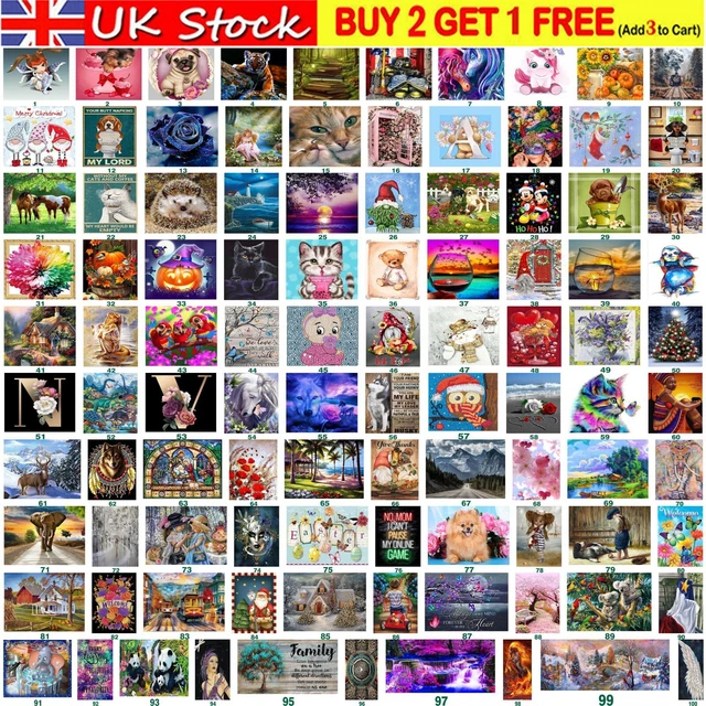UK Full Drill 5D Diamond Painting Kits DIY Cross Stitch Embroidery Mural Decor.
