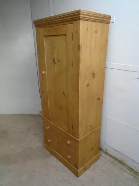 A Cute Victorian Antique / Old Pine 2 Door Waxed Bathroom Linen Storage Cupboard