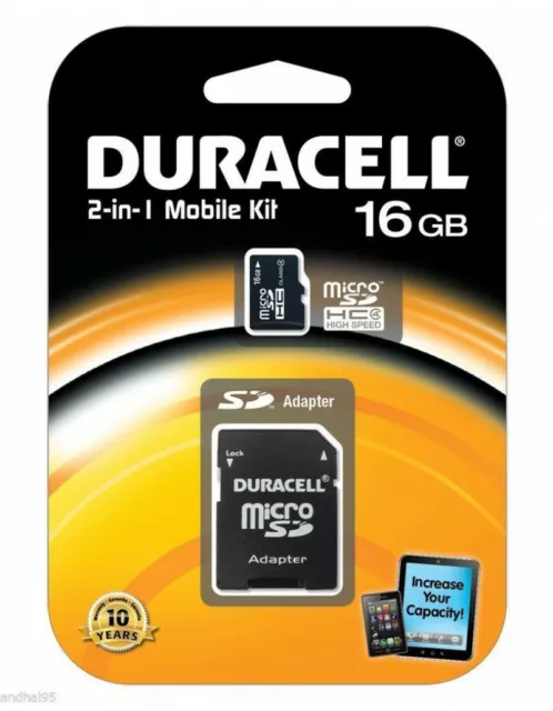 Carte Mémoire Micro SD DURACELL (16Go, 32Go) Sandisk, Dan-elec NOKIA, HTC GOPRO 3