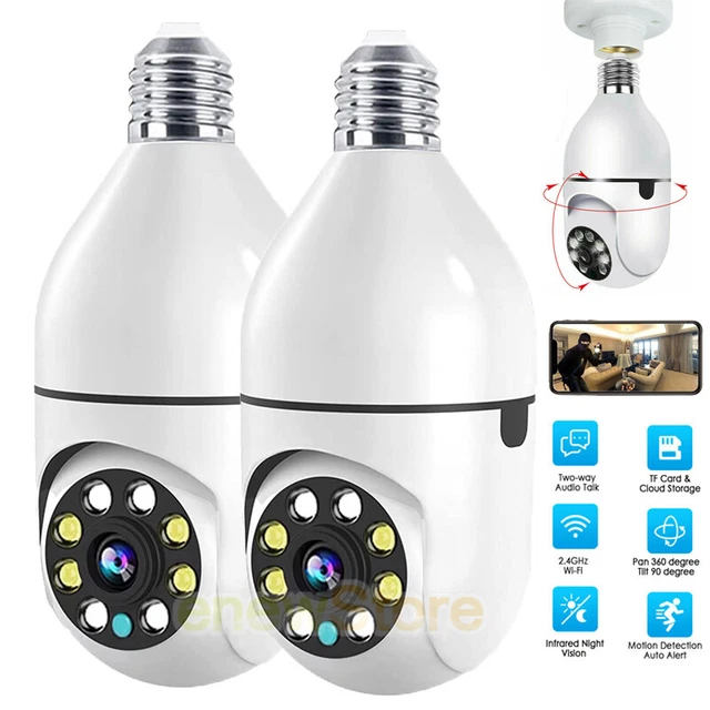 HD 1080P 360° Panoramic Hidden Wifi IP Camera Light Home Security Lamp Cam Kit