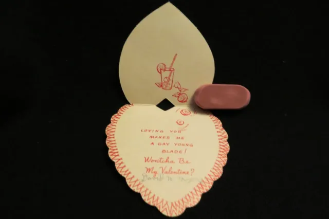 Vintage Black Americana "GAY BLADE"  valentine card 1940s By: A-meri-card