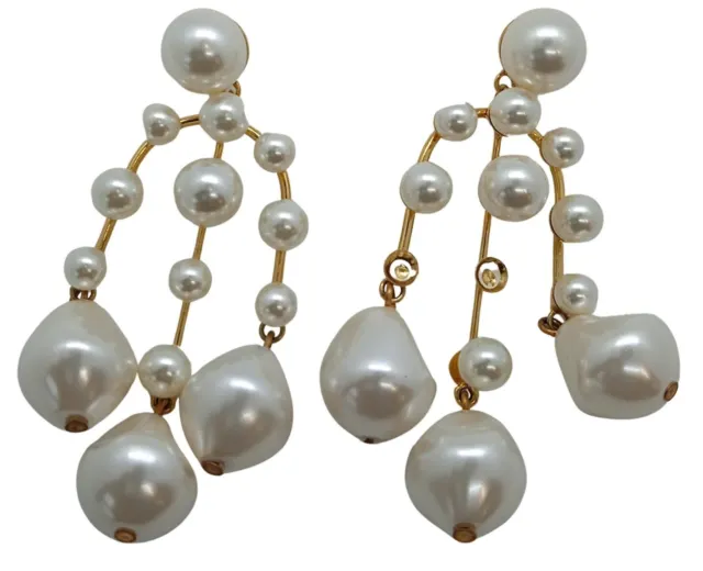 JENNIFER BEHR Ladies Dara White Pearl Gold-Plated Earrings OS NEW RRP465