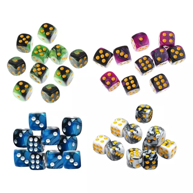 Pack of 10 Six Sided Dices Set Party Toys 12mm D6 for MTG RPG Table Games