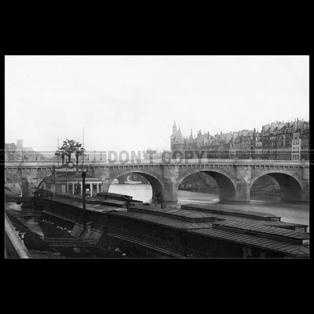 Photo L.000792 BAINS DE LA SAMARITAINE PONT-NEUF 1860 PARIS QUAI DU LOUVRE