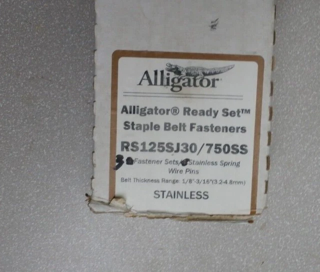 Alligator Staple Belt Fasteners RS125SJ30/750SS, 3 Sets in box