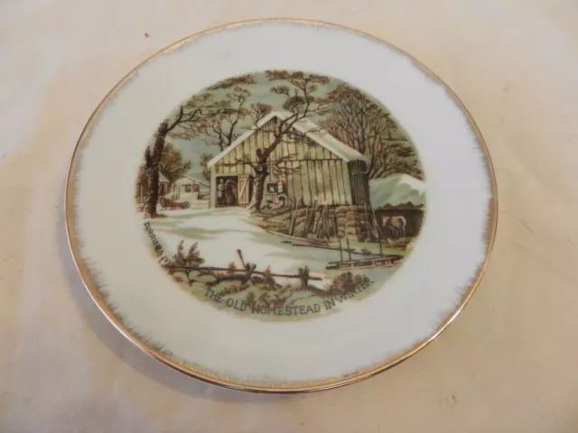 The Old Homestead in Winter Currier & Ives Collector Plate 7" (H1)