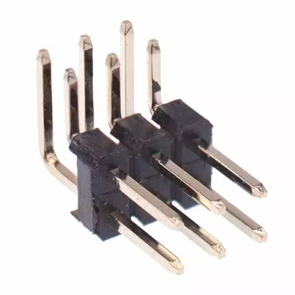 25 x 6-Way Double Row Right Angle Male Header 2.54mm