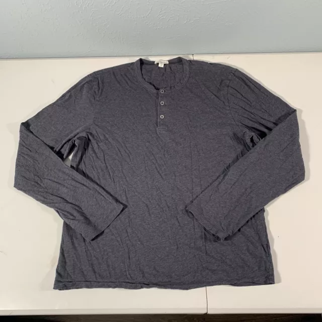 James Perse Henley Shirt Men’s Sz 3 Long Sleeve Made in Japan Cotton Cashmere