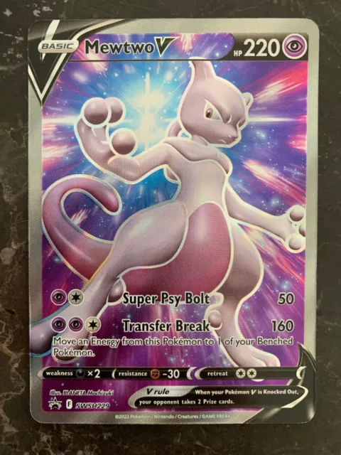 POKEMON GO - MEWTWO V - SWSH229 - FULL ART-Black Star Promo - NM/M - NEW  bin=1