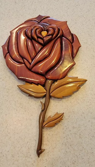 "FREEDOM WOODWORKS - ""my only rose"" decoración de pared - flor rosa - ¡BONITO!