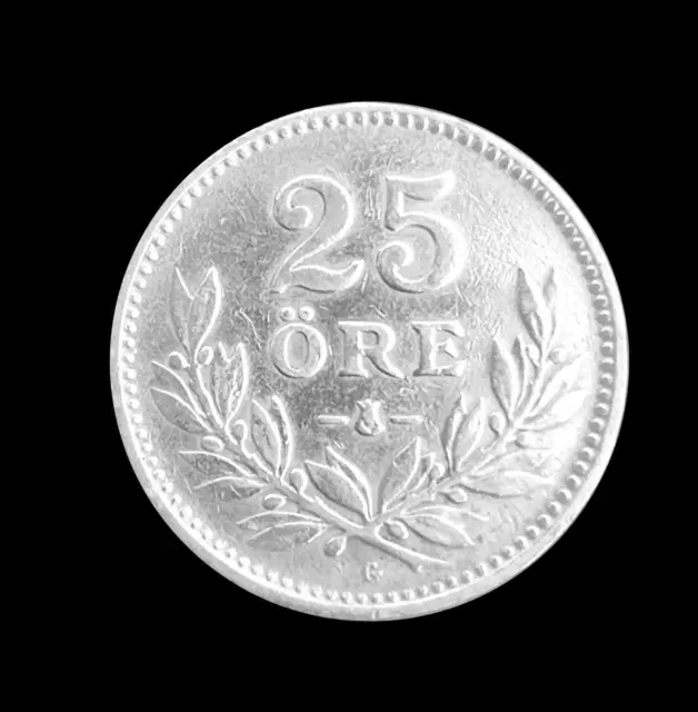 1930 Sweden 25 Ore Silver Coin - CIRC but still MUCH NICER than photos!