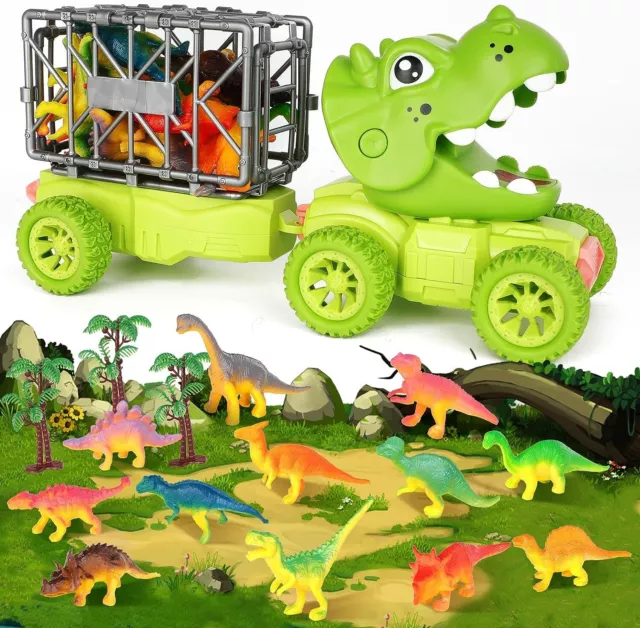 Kids Dinosaur Truck Toy,Dinosaur Storage Transport Carrier Truck,Ideal XMAS Gift