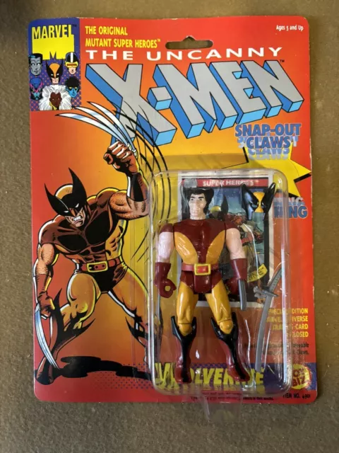 Toy Biz X-MEN 1991 Wolverine Snap Out Claws Mask Ring Marvel Universe Card