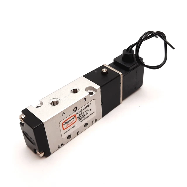 Clippard MME-41NES Solenoid Valve, 2-Position 5-Port, 110VAC, 20-125psi, 10-32