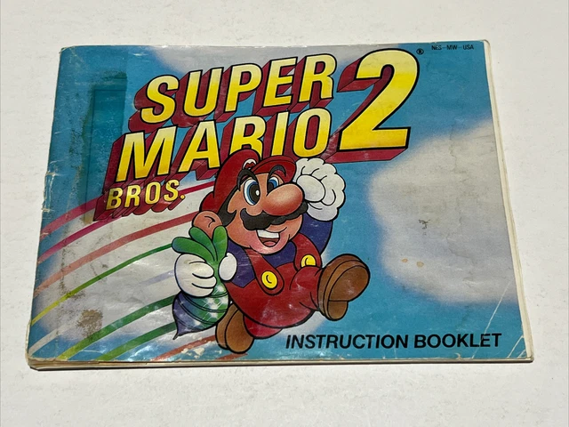SUPER MARIO BROS 2 Nintendo NES Authentic Instruction Manual Booklet