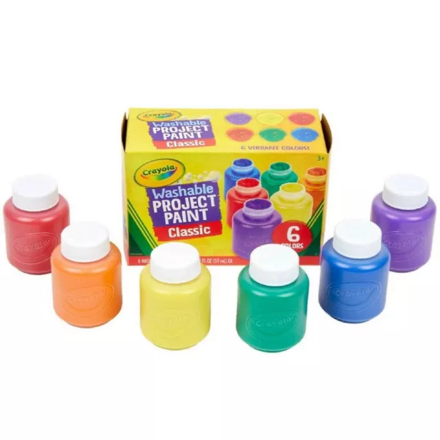 Crayola Six Colours of Washable Kid's Paint for Arts Crafts and School Projects