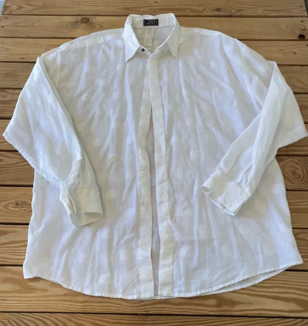 Vintage Gianni Versace Men’s Long Sleeve Button Down Shirt Size 54 White S5