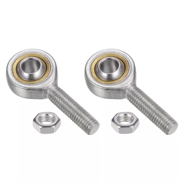 2pcs SA8T/K 8mm Rod End Bearing M8x1.25 Male Right Hand Thread, with Jam Nut