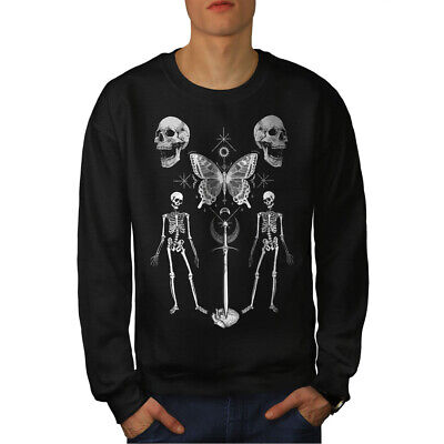 Wellcoda Gothic Skull Mens Sweatshirt, Hail Horror Casual Pullover Jumper