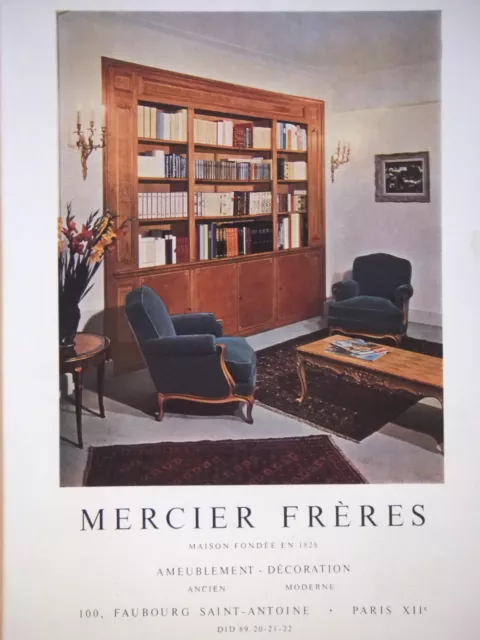 Publicité 1957 Mercier Frères Ameublement Décoration - Advertising