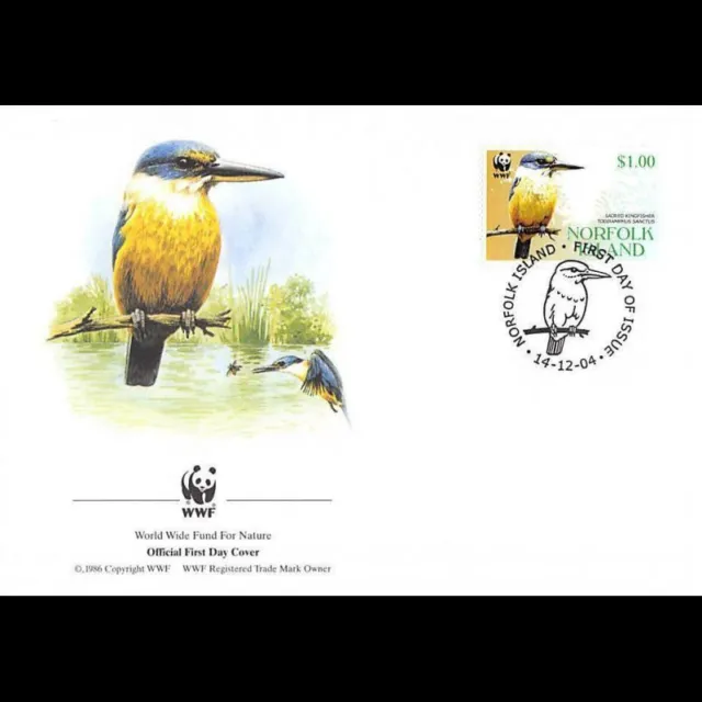 FDC WWF - Norfolk (838) - Le martin-chasseur sacré